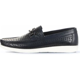 Resim Bueno Shoes Lacivert Deri Erkek Loafer 21MA84 