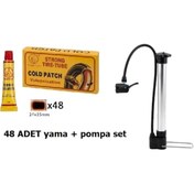 Resim Bisiklet Hava Şişirme Pompası + 48 Adet Lastik Yama Çok Renkli 