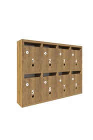 Resim rafineritasarım Posta Kutusu Kilitli Sistem Kahverengi 8'li 