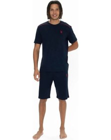 Resim U.S. Polo Assn. U.s Polo Assn. 18905 Erkek Kısa Kollu Bisiklet Yaka 3'lü Pijama Takımı-lacivert Lacivert 