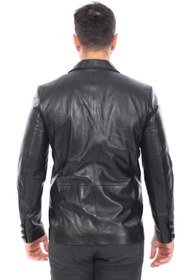Resim Erkek Hakiki Koyun Derisinden Düğmeli Deri Ceket/Mont EDC123 (Standart Kalıp) - XS 