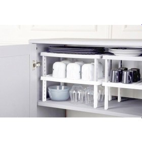 Resim Gondol Plastik Gondol Dikdörtgen Ayaklı Raf Düzenleyici Ve Yüksel Beyaz 