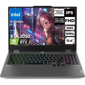 Resim Lenovo Loq 15IAX9 I5-12600HX 12 GB 512 GB SSD 6gb RTX3050 15.6" 144Hz Fhd Freedos Gaming Laptop 83GS00P5TRAT2 