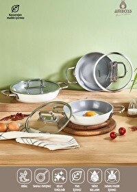 Resim Sera Nova 6 Parça Seramik Sahan Seti - Beyaz 