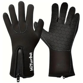 Resim Willowhaven Hiturbo Erkek Siyah S Neopren Dalış Eldiveni Kaymaz Termal 