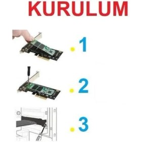 Resim Pcı-E Pcı Express 3.0 Kartı X4 To Nvme M.2 SSD ve Ngff SSD M Key Pcıe 4446 