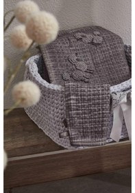 Resim Ecocotton Kayra Bebek Yatak Örtüsü Gri 100*100 Cm 