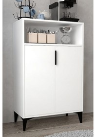 Resim 1201 Ada Çok Amaçlı Dolap , Kahve Köşesi , Kiler Dolabı , Mutfak Standı 2 Kapılı 4 Bölmeli - Beyaz Beyaz 