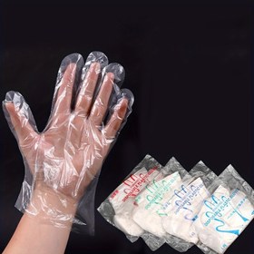 Resim 100 Adet Tek Kullanımlık Plastik Eldiven Yemek Pişirme, Yemek Hazırlığı, Mutfak Kullanımı, Mangal, Temizlik, Restoran Servisi ve El Sanatları İçin. 