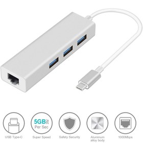 Resim CODEGEN (cdg-cnv85) 3 Port Usb3.0+rj45 Usb3.1 Type-c Hub Beyaz 