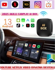 Resim Carplay Akıllı Multimedya Kutusu Android 13 32GB Kablosuz Carplay Ai Box Youtube Netflix Google Playstore Wifi 