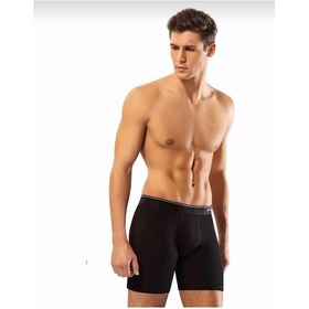 Resim Erdem 1470 Erkek Likralı Uzun Boxer 12 Adet Siyah 