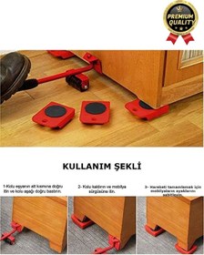 Resim Svein Çok Fonksiyonlu Abs Tekerlekli Ağır Beyaz Eşya Mobilya Krikolu Taşıma Kaydırma Aleti Aparatı Seti 