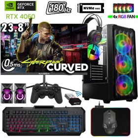 Resim Xaser Thunder X540 Ryzen 7 7700 32GB Ddr5 Ram 1tb M.2 Nvme SSD 8gb RTX4060 23.8" 180Hz Oyuncu Bilgisayarı 