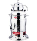 Resim Işıkgaz Silver 7 Litre Çift Demlik Çay Semaveri Otomatı Makinesi 