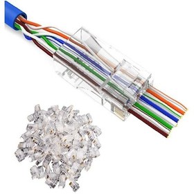 Resim Yeni Nesil Jak Cat5/Cat6 Rj45 Konnektör 100 Lü Paket Cat6 Ez 4381 