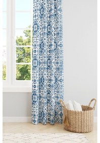 Resim Türkiye Etnik Desenli Süet Oturma Odası Salon Fon Perde Baskılı Ekstrafor Büzgü Tek Kanat Prd-1085 Çok Renkli 