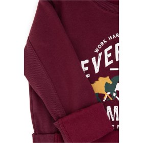 Resim U.S. Polo Assn. Erkek Çocuk Bordo Şardonlu Bisiklet Yaka Sweatshirt 50316406-VR177 