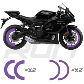 Resim Mt07-600rr-r1 Ön 120 Arka 180 Ebat Uyumlu Yarım Jant Şeridi Mor Toplam 4 Adet Takım Halinde Uyumlu Çok Renkli 