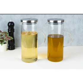 Resim Iki Parça Metal Kapaklı 1500 ml Yağdanlık Seti, Gri Renk 