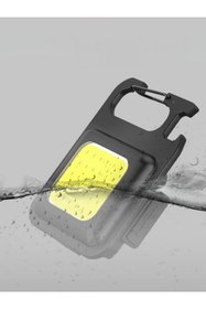 Resim Folveit Metal Mini Led El Feneri Anahtarlık Su Geçirmez Mıknatıslı Şişe Açacağı Usb’li Şarjlı 800mah 