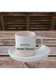 Resim İdarecilere Özel İsimli Türk Kahve Fincanı Ve Altı 