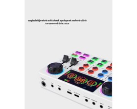 Resim Moresun Buğz Çok Efektli Canlı Yayın Ses Mikseri USB ve Kablosuz Uyumlu 