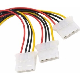 Resim Alfais 4999 Ide HDD 4 Pin 3 Port Hard Disk Power Çoklayıcı Güç Kablosu 