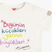 Resim Kız Bebek Tişört Atatürk İmza Baskılı Kısa Kollu Pamuklu 
