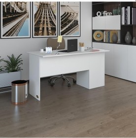 Resim Kenzlife Ofis Masası Miyamoto Byz Sol 75 170 60 Raflı Dolap Bilgisayar Çalışma Masası 