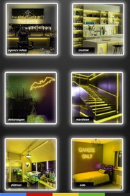 Resim CSled 12V İç ve Dış Mekan Sarı Neon LED Şerit - 5 Metre Esnek Silikon Neon (2.5 Cm’de Bir Kesilebilir) 