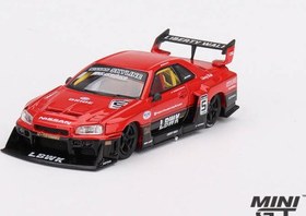 Resim Mini GT 1/64 Nissan LB-ER34 Super Silhouette SKYLINE Red/Black MGT00843 