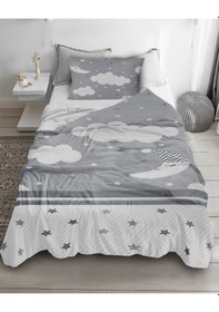 Resim Sevimli Ay Tek Kişilik Pike (Yastık Kılıflı) 