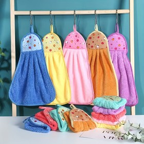 Resim 6 adet Renkli Mercan Kadife Havlu - Süper Emici, Yumuşak ve Dayanıklı, Banyo ve Mutfak Kullanımı için İdeal, Çağdaş Meyve Temalı Tasarım, 110gsm, Banyo Gereksinimleri | Canlı Havlu Seti | Dokulu, Havlu Seti, Yıkama Bezleri 