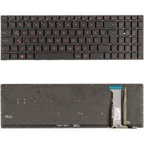 Resim Asus Uyumlu G741j, G741jm, G741jw Klavye Kırmızı Tuş Takımı Tuş Seti Işıklı Türkçe 