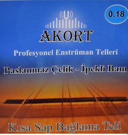 Resim Akort 0.18 Kısa Sap Bağlama Teli - Saz Teli Paslanmaz 