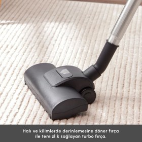 Resim Karaca Vantuz High Force F2 Matte Black Silver Elektrikli Süpürge Turbo Fırçalı 899 Watt 