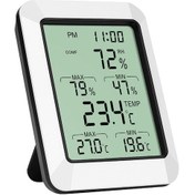 Resim Shineyee Dijital Nem Ve Sıcaklık Ölçer, Zaman Ve Alarm Fonksiyonlu, Pil Dahil Değil 