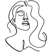 Resim Çizgisel Kadın Sticker Oto Motor Laptop Duvar Folyo Sticker 60 X 72 Cm 