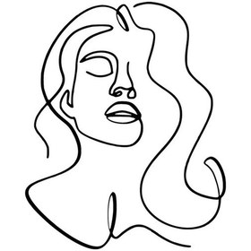 Resim Çizgisel Kadın Sticker Oto Motor Laptop Duvar Folyo Sticker 60 X 72 Cm 