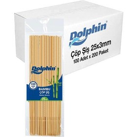 Resim Supertrend Bambu Çöp Şiş 25cm X 3mm 100lü X 200 Paket Koli 