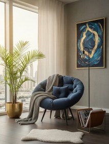 Resim AVYNA Chic Modern Berjer | Tay Tüyü Kumaşlı Ergonomik Tekli Koltuk | Kitap Okuma & Rahat Dinlenme Koltuğu 