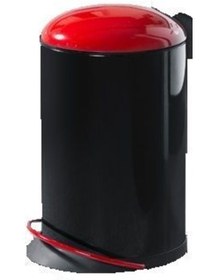 Resim Hailo Topdesign Siyah/Kırmızı Çöp Kovası - 16 L 