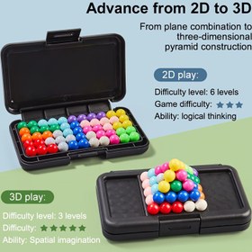 Resim Bilgelik Piramidi Zeka Sihir Boncuk IQ Savaşı Eğitici Oyuncaklar, Yüksek IQ Beyin Yakan Zeka Oyunu 200 Seviye Cadılar Bayramı Yılbaşı Hediyesi 