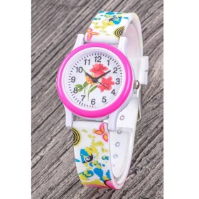 Resim Saattino Kız Çocuk Hediye Silikon Kordonlu Pembe Fuşya Renk Analog Kol Saati ST-304346 