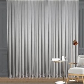Resim DECO PERDE Düz İnce Çizgili Tül Perde Sık Pile (1'e 3 Pile) Gümüş Gümüş 460 x 230 