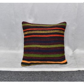 Resim Zehra Abla Halı Yeni El Dokuma Dekoratif Kilim Kırlent Yastık Kılıfı 6482 Çok Renkli 