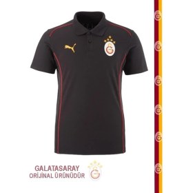 Resim Galatasaray Orijinal Puma A Takım 5 Yıldız Polo T-Shirt Atkı ve Hediyelik Ahşap Kutulu 