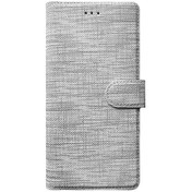 Resim Huawei Mate 20 Lite Kılıf Fabric Book Wallet Gri Microsonic