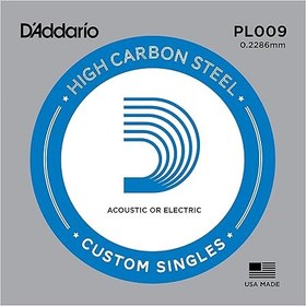 Resim D'Addario XSPL009 Elektro ve Akustik Tek Tel (E-Mi - Karbon Çelik) 